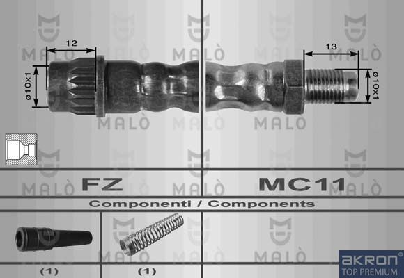 MALÒ Bromsslang 8636 8636 Bromsslang MALÒ OPEL OMEGA