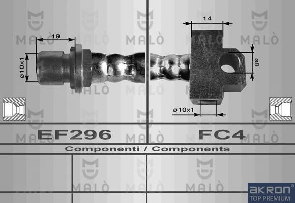 MALÒ Bremseslange 8698 Bremseslange MALÒ Seat EXEO 8698