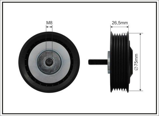 CAFFARO Galet enrouleur de courroie d'accessoire 87-45 Chevrolet K2500 Poulie renvoi transmission courroie trapézoïdale à nervures CAFFARO 87-45