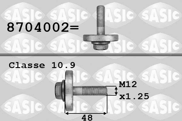 SASIC Hihnapyörän ruuvi 8704002 JEEP Renegade BU hihnapyörän ruuvi SASIC 8704002