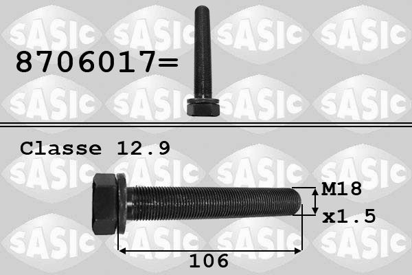 SASIC Pulley Bolt 8706017 CHEVROLET SILVERADO SASIC pulley bolt 8706017