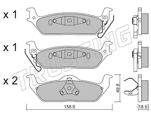 Plaquettes de frein TRUSTING 877.0 TRUSTING 877.0 Plaquettes de frein avant et arrière Ford USA F-150 2014