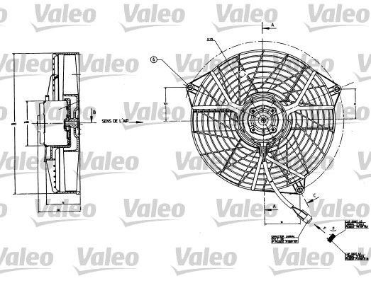 VALEO Βεντιλατέρ 883556 Βεντιλατέρ ψυγείου VALEO Peugeot RIFTER 883556
