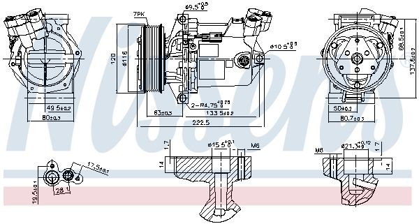 AC-kompressor NISSENS 890042 NISSENS 890042: Aircondition pumpe Renault DUSTER 2018