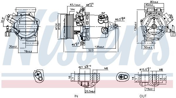 Compressore aria condizionata NISSENS 890053 NISSENS 890053 Compressore aria condizionata NISSAN BLUEBIRD 2018