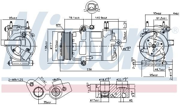 NISSENS Compressore aria condizionata 890217 NISSENS 890217 Compressore aria condizionata Transit Mk7 Bus (V363) originale prezzo