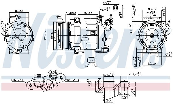 NISSENS AC-kompressor 890606 Ac klimakompressor NISSENS Daihatsu FEROZA 890606