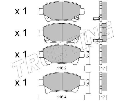 TRUSTING Bremseklosser 894.0 TRUSTING Klosser TOYOTA 894.0