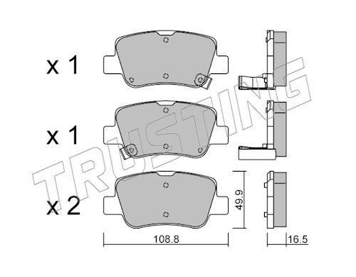 TRUSTING Plaquettes de frein 898.0 898.0 Plaquettes de frein TOYOTA AURIS TRUSTING