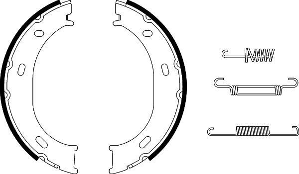 HELLA Handbrake shoes 8DA 355 050-291 MERCEDES-BENZ MB 100 HELLA handbrake 8DA355050291