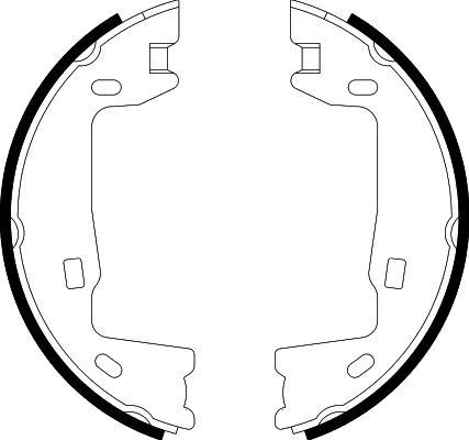 HELLA Bremseskosett, håndbrems 8DA 355 050-321 HELLA 8DA355050-321 Håndbrekksko Opel KADETT originale