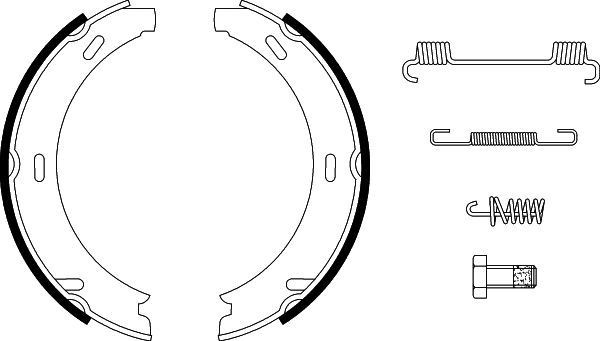 HELLA Jarrukenkäsarja, seisontajarru 8DA 355 050-441 8DA 355 050-441 HELLA Käsijarrukengät Mercedes-Benz SL hinta