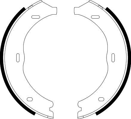 HELLA Handbromsbackar 8DA 355 050-561 8DA 355 050-561 HELLA handbroms MERCEDES-BENZ 100