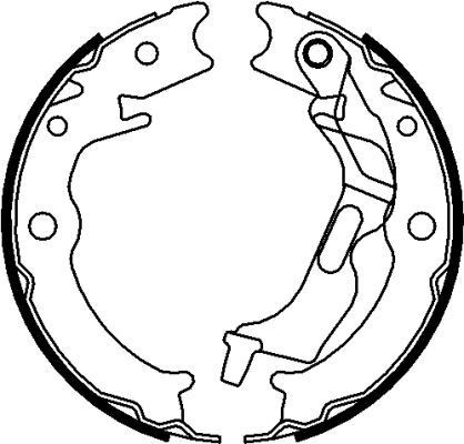 HELLA Bremsebakkesæt, parkeringsbremse 8DA 355 051-011 8DA 355 051-011 Håndbremsebakker SKODA FELICIA HELLA