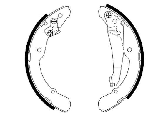 HELLA Brake Shoe Set 8DB 355 001-691 VW GOLF HELLA brake shoes 8DB355001691