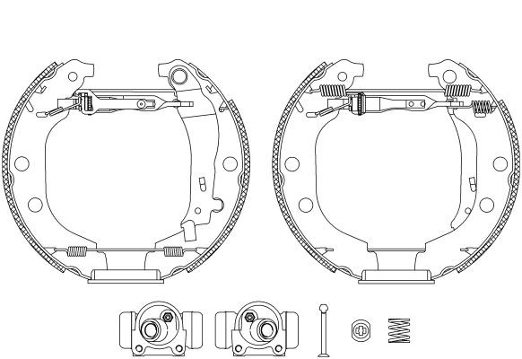 HELLA Bremsesæt, trommelbremser 8DB 355 004-371 Bremsesæt, trommelbremser HELLA Peugeot 5008 Shoe Kit Pro 8DB 355 004-371