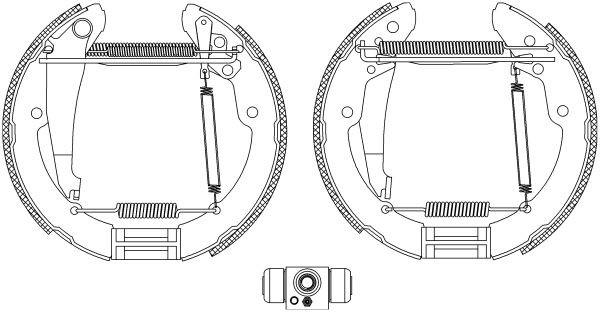 HELLA Bremžu komplekts, Trumuļu bremzes 8DB 355 004-461 HELLA 8DB 355 004-461 Trumuļu bremzes STREETSCOOTER cena orģinālās