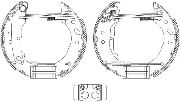 HELLA Trumbromssats 8DB 355 005-011 HELLA 8DB 355 005-011 Trumbromssats FORD Escort Mk5 Hatchback (GAL) 1.8 XR3i 16V 4x4 130 hk 1994