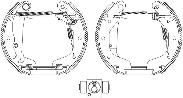 HELLA Bremsesett, trommebremse 8DB 355 005-221 8DB 355 005-221 Bremsesett, trommebremse HELLA SUZUKI IGNIS