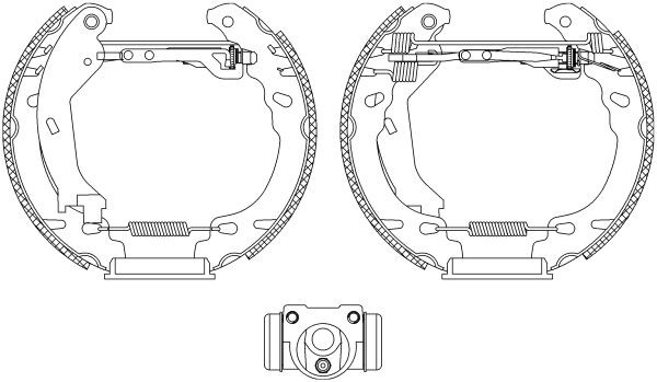 HELLA Bremsesett, trommebremse 8DB 355 005-261 8DB 355 005-261 Shoe Kit Pro Bremsesett, trommebremse FORD KA HELLA