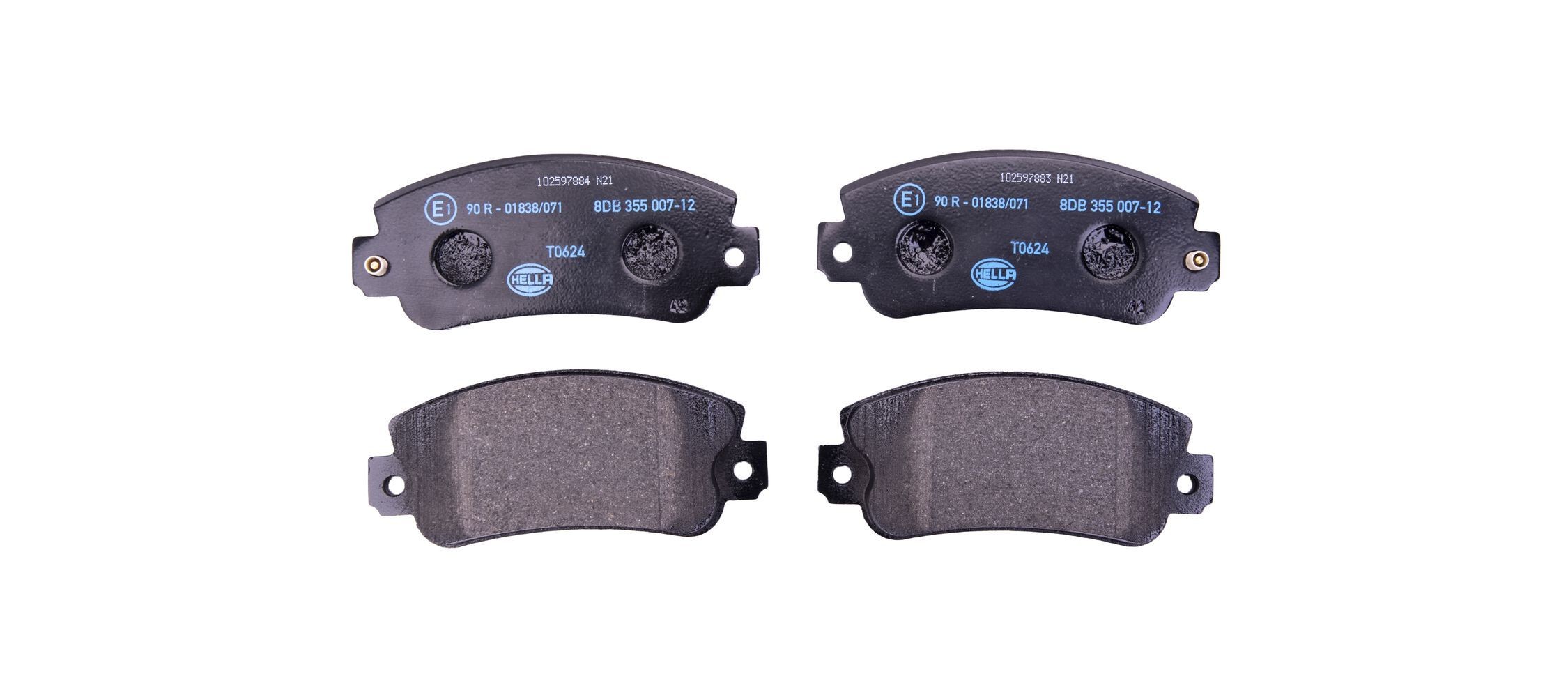Brake pad set HELLA 8DB 355 007-121 HELLA 8DB 355 007-121 FIAT UNO 2009 brake pads price