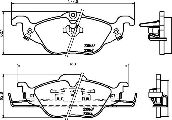 HELLA Remblokken 8DB 355 008-571 8DB 355 008-571 Race-remblokken OPEL ASCONA HELLA