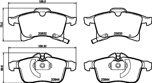HELLA Brake pad set 8DB 355 009-221 Chevy CAPTIVA HELLA brake pads 8DB355009221