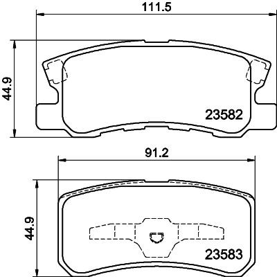 HELLA Plaquettes de frein 8DB 355 009-691 Jeu de plaquettes de frein HELLA C6 8DB 355 009-691 pas cher