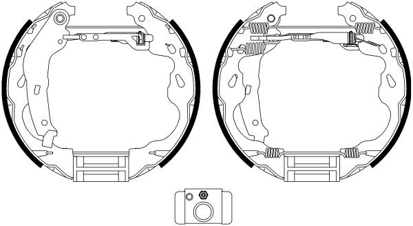 HELLA Brake Set, drum brakes 8DB 355 022-471 OPEL CAMPO HELLA brake set, drum brakes 8DB355022471