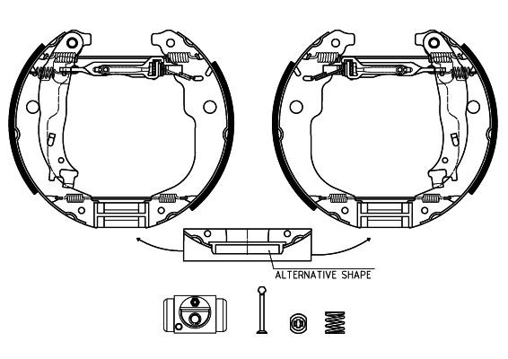 HELLA Bremžu komplekts, Trumuļu bremzes 8DB 355 022-951 HELLA Bremžu komplekts, trumuļu bremzes MAZDA Shoe Kit Pro 8DB 355 022-951