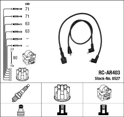 NGK Sytytysjohtosarja 0527 NGK 0527 Alfa Romeo 147 937 sytytysjohto vaihto hinta