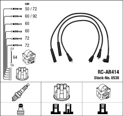 NGK Ignition Cable Kit 0538 NGK 0538 genuine Honda ACCORD spark plug wire price