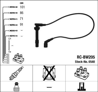 NGK Kit cavi candele 0548 NGK 0548 costo Cavi candele SKODA 105,120