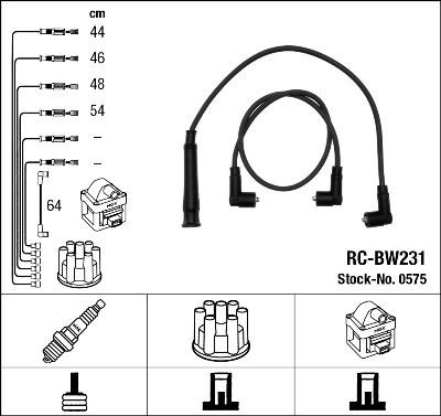 NGK Ignition Cable Kit 0575 BMW 4 Series NGK ignition leads 0575