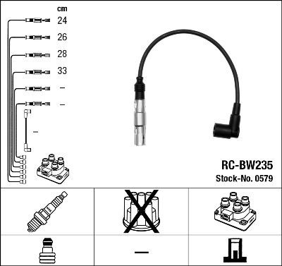 NGK Süütesüsteemikomplekt 0579 NGK 0579 Küünlajuhtmed BMW 3. Seeria hind