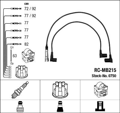 NGK Tändkabelsats 0750 0750 NGK tändkablar MERCEDES-BENZ 124-serie
