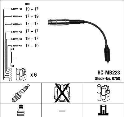 Kit cavi candele NGK 0758 NGK 0758 costo Cavi candele Mercedes Classe C 2006