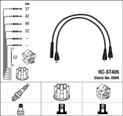 NGK Süütesüsteemikomplekt 0906 NGK 0906 Süütejuhtmed Opel Corsa E x15 odav