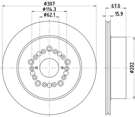 HELLA Jarrulevy 8DD 355 113-151 8DD 355 113-151 HELLA Sport-jarrulevyt LEXUS RX