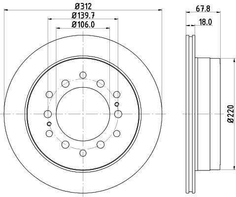 HELLA Brzdový kotouč 8DD 355 114-861 HELLA 8DD355114-861 Kotúčové brzdy Toyota Prado J120 cena