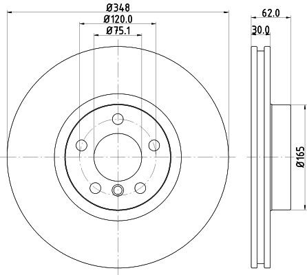 HELLA Bremseskive 8DD 355 117-741 Sports bremseskiver HELLA BMW PRO 8DD 355 117-741