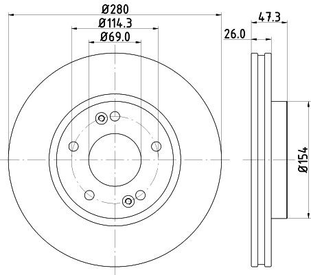 Bremseskive HELLA 8DD 355 120-141 HELLA PRO 8DD 355 120-141 Skiver KIA SPORTAGE 2008