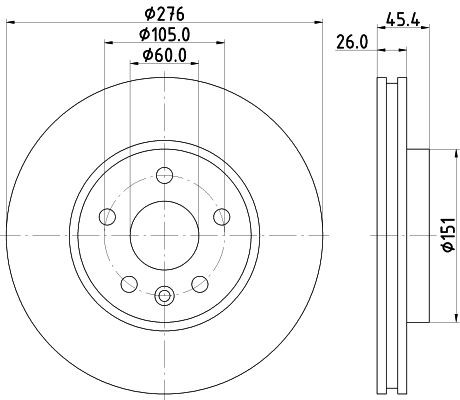 HELLA Bremseskive 8DD 355 122-841 Bremseskiver HELLA ZAFIRA 8DD 355 122-841 billig
