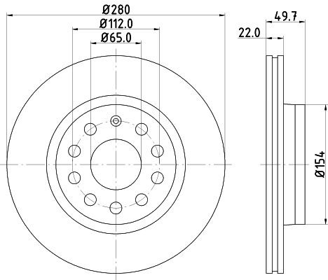 HELLA Δισκόπλακα 8DD 355 127-991 Αγωνιστικές δισκόπλακες HELLA Skoda 100 PRO High Carbon 8DD 355 127-991