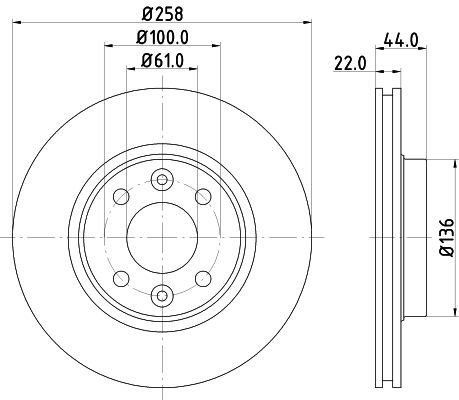 HELLA Δισκόπλακα 8DD 355 129-621 8DD 355 129-621 PRO High Carbon Αγωνιστικές δισκόπλακες VOLVO 460 L HELLA