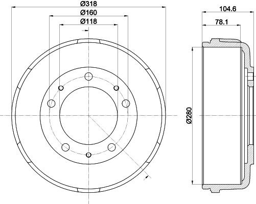 HELLA Ταμπούρο 8DT 355 300-451 Ταμπούρο HELLA Ford FIESTA 8DT 355 300-451