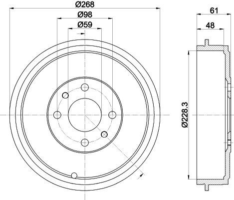 HELLA Tambour de frein 8DT 355 301-091 HELLA 8DT 355 301-091 Tambour de frein Citroen Nemo Van d'origine prix