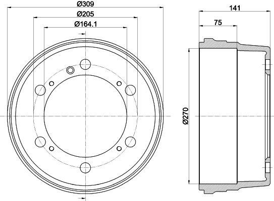 HELLA Tamburo freno 8DT 355 301-661 HELLA 8DT 355 301-661 Tamburo freno VW LT 35 Bus prezzo