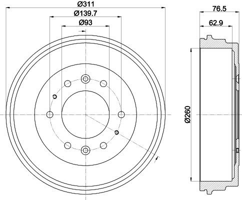 HELLA Ταμπούρο 8DT 355 301-841 HELLA 8DT 355 301-841 γνήσια Φρένα τυμπάνου 3151 Όχημα εκτός δρόμου κλειστό κόστος
