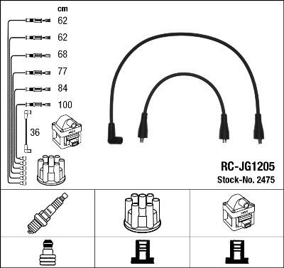 NGK Ignition Cable Kit 2475 NGK 2475 genuine Jaguar XK 8 Coupe spark plug leads price